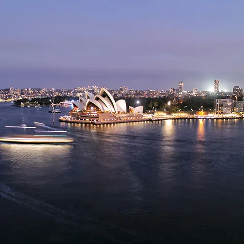 Study abroad in Australia, Sydney Harbour night view showcasing city lights