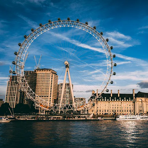 Study abroad in UK - London Eye landmark representing modern education in England