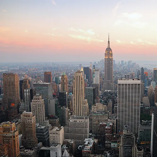 Study abroad in USA - New York skyline view with iconic Empire State Building