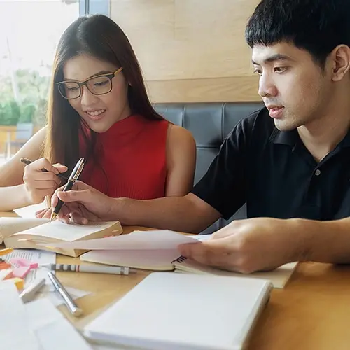 Students preparing together for IELTS and other international exams at Dadi Education