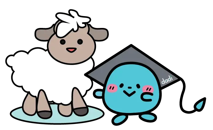 Dadi Education mascot with a sheep representing New Zealand study culture and student life